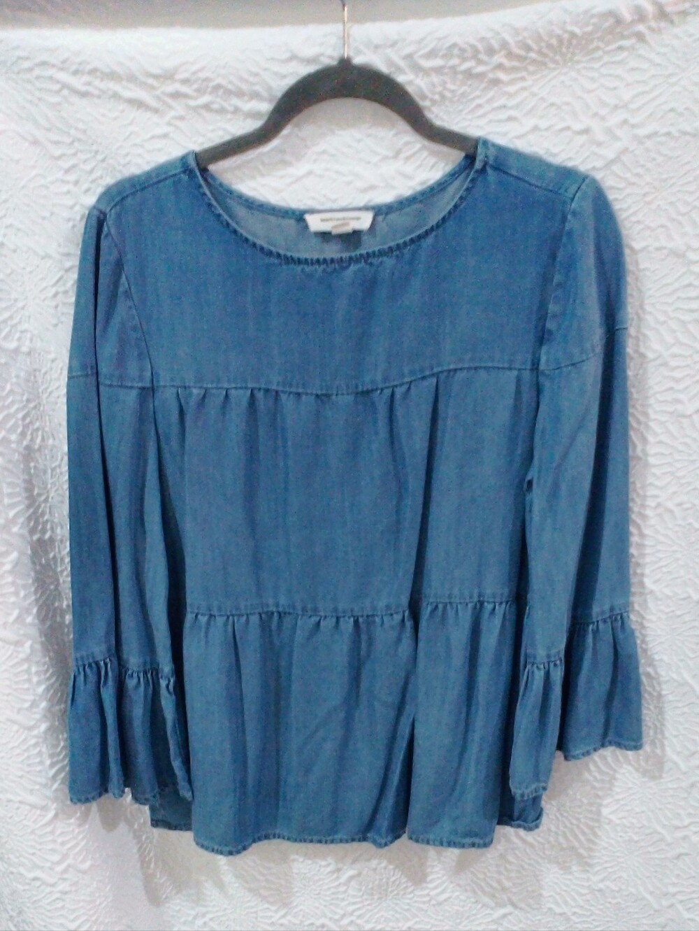 beachlunchlounge Blue Denim Tiered Peasant Tunic
